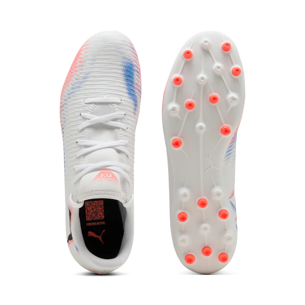 Puma FUTURE 8 PLAY MG Fußballschuhe Unisex – White/Black Glowing Red