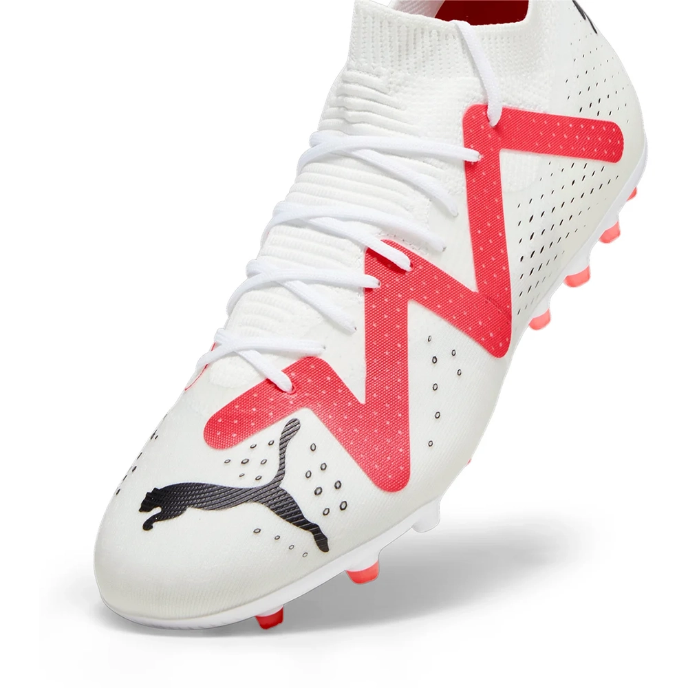Puma FUTURE MATCH MG Fußballschuhe - White/Black/Fire Red
