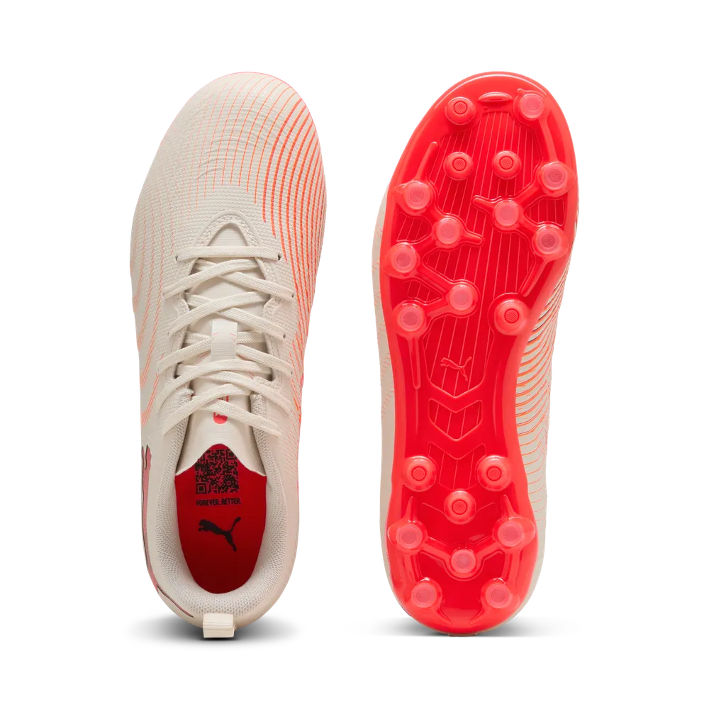 Puma FUTURE 9 PLAY MG Fußballschuhe Kinder – Sugared Almond / White Ultra Red / Black
