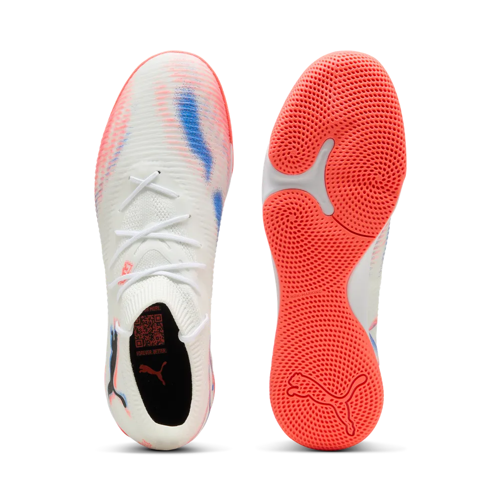 Puma FUTURE 8 MATCH IT Hallenfußballschuhe - White/Black Glowing Red