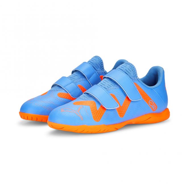 Puma FUTURE PLAY IT V JR Hallenschuh - blue glimmer white ultra orange Puma FUTURE PLAY IT V JR Hallenschuh - blue glimmer white ultra orange