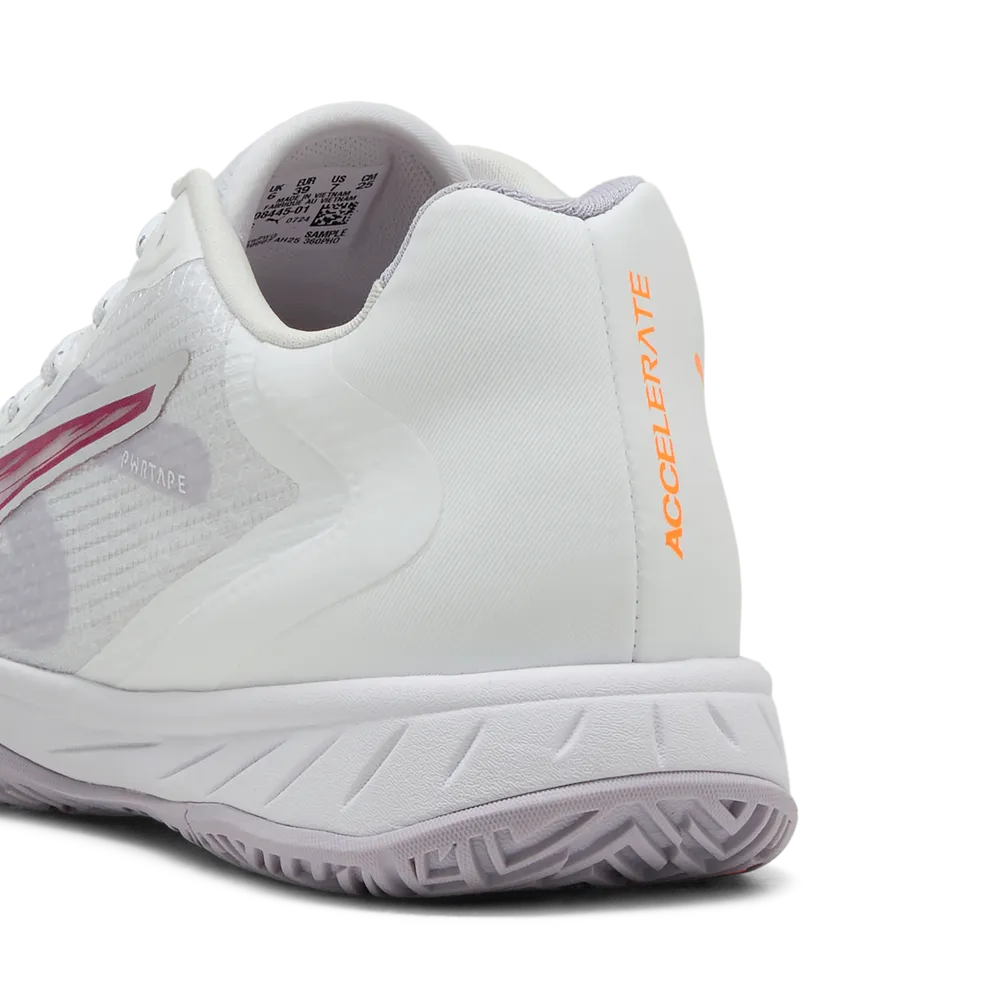 PUMA Accelerate Turbo 4 White Berry/Lilac/Fire - Handballschuhe Damen