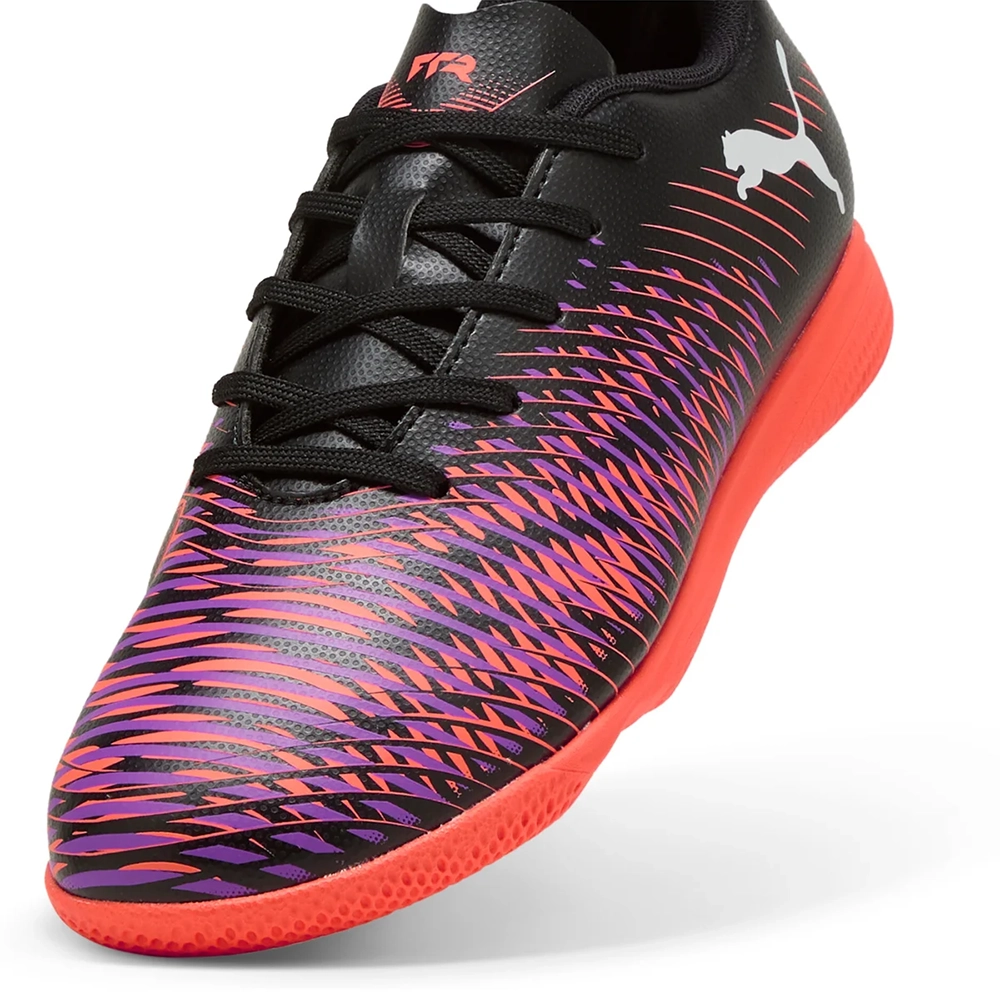 Puma FUTURE 8 PLAY IT Jr Hallenfußballschuhe Kinder – Black White/Glowing Red