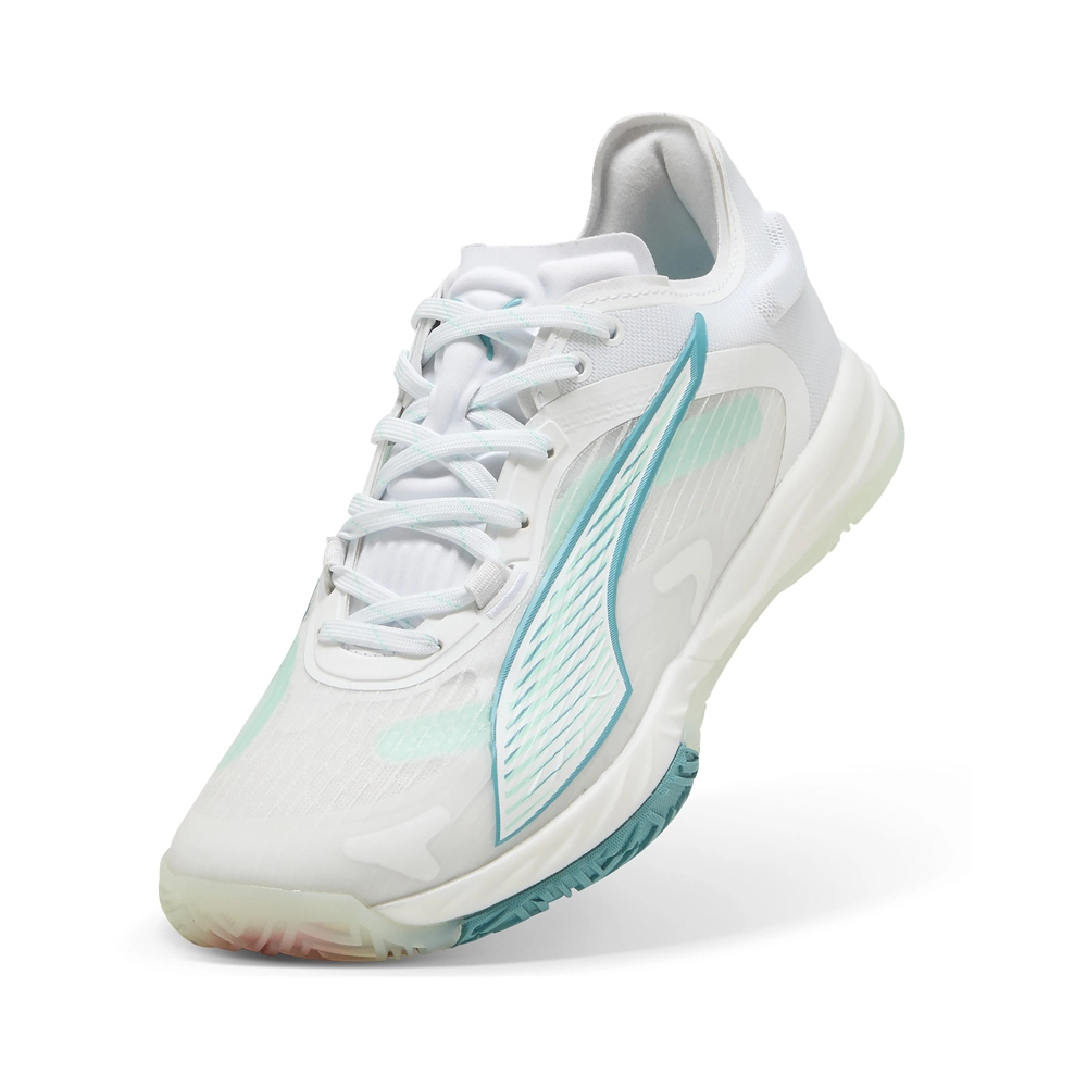 PUMA Accelerate NITRO™ SQD 4 Game On White/Blue/Water - Handballschuhe Damen