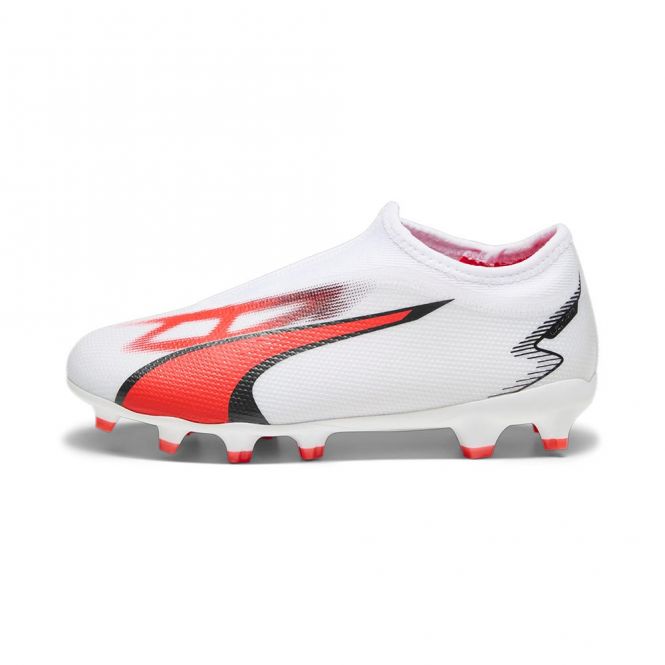 Puma ULTRA MATCH LL FG/AG JR Fussballschuh - white black fire red Puma ULTRA MATCH LL FG/AG JR Fussballschuh - white black fire red