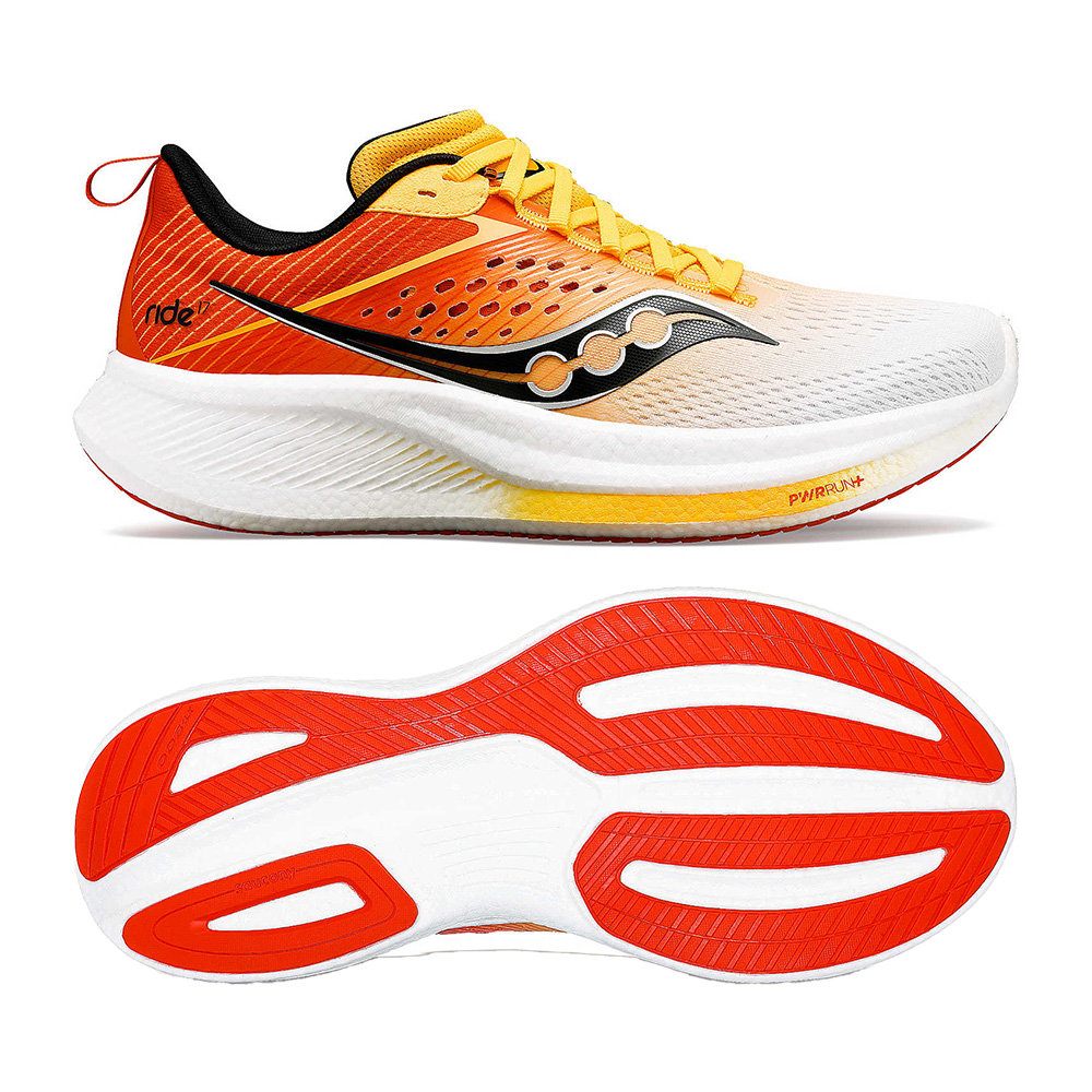 saucony Ride 17 Herren Neutral Laufschuh - White | ViZiGold
