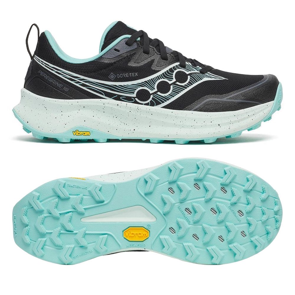 Saucony Peregrine 16 GTX Damen Trailrunningschuh - Black | Aqua