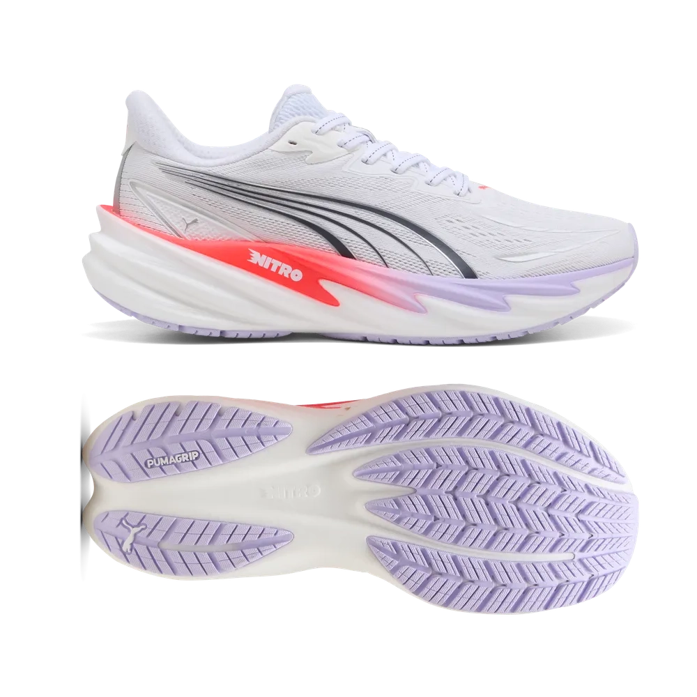 Puma Velocity NITRO™ 5 Laufschuhe für Damen – White/Ultra Red/Light Lavender 