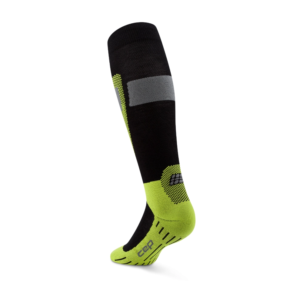 CEP Merino Tall 3.0 Herren Skisocken - black/lime CEP Merino Tall 3.0 Herren Skisocken - black/lime