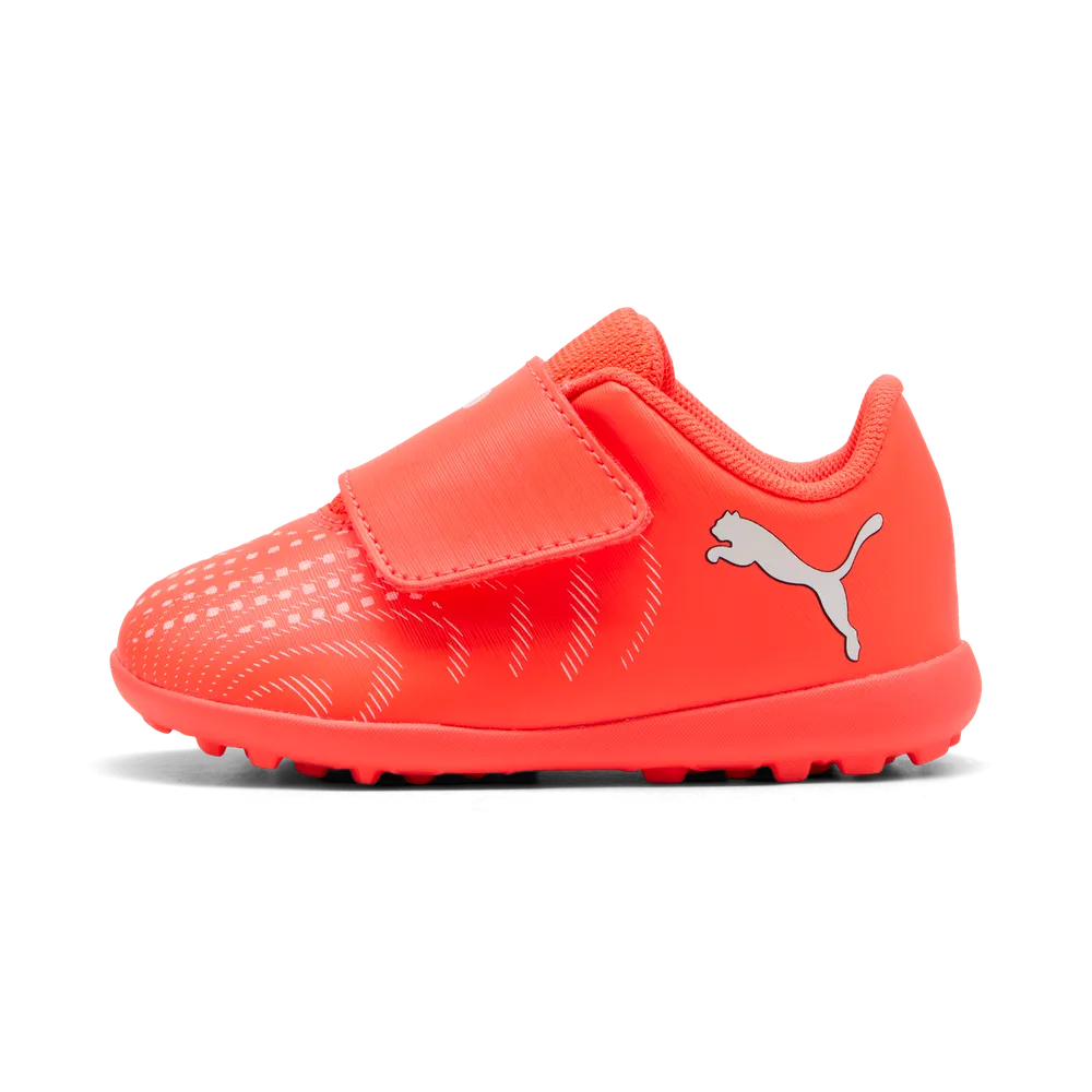 Puma FUTURE 9 PLAY TT V Jr Fußballschuhe Kinder – Glowing Red/White/Black/Sliver