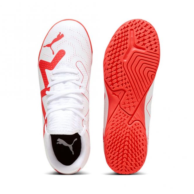 Puma FUTURE PLAY IT JR Hallenschuh - white black fire red Puma FUTURE PLAY IT JR Hallenschuh - white black fire red