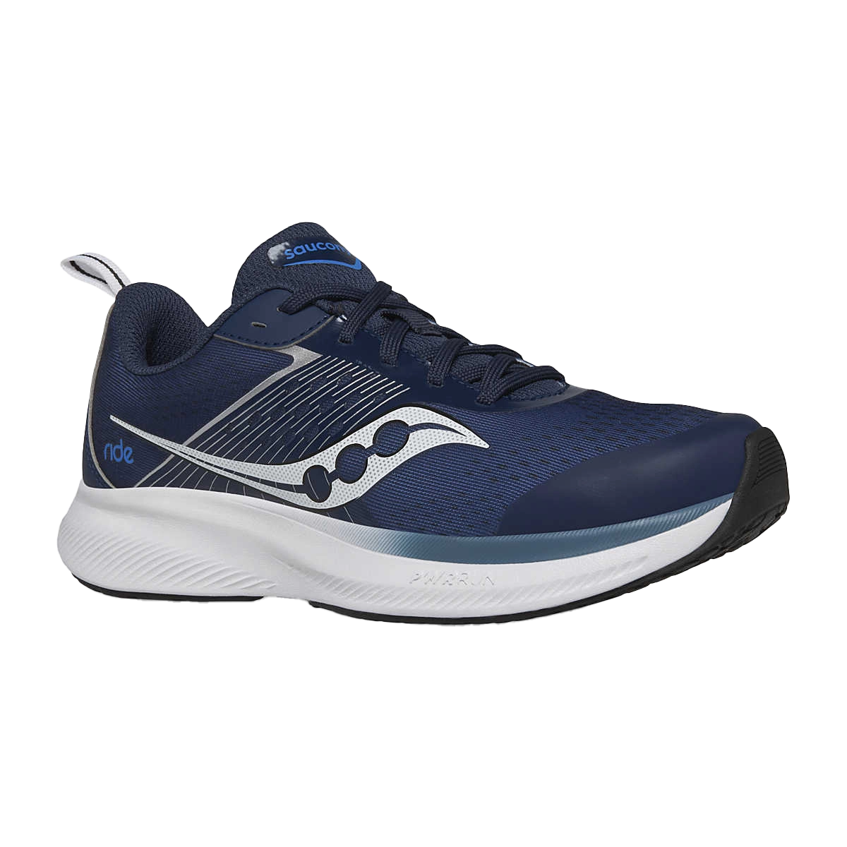 saucony Ride Kinder neutraler Laufschuh - Navy | Silver