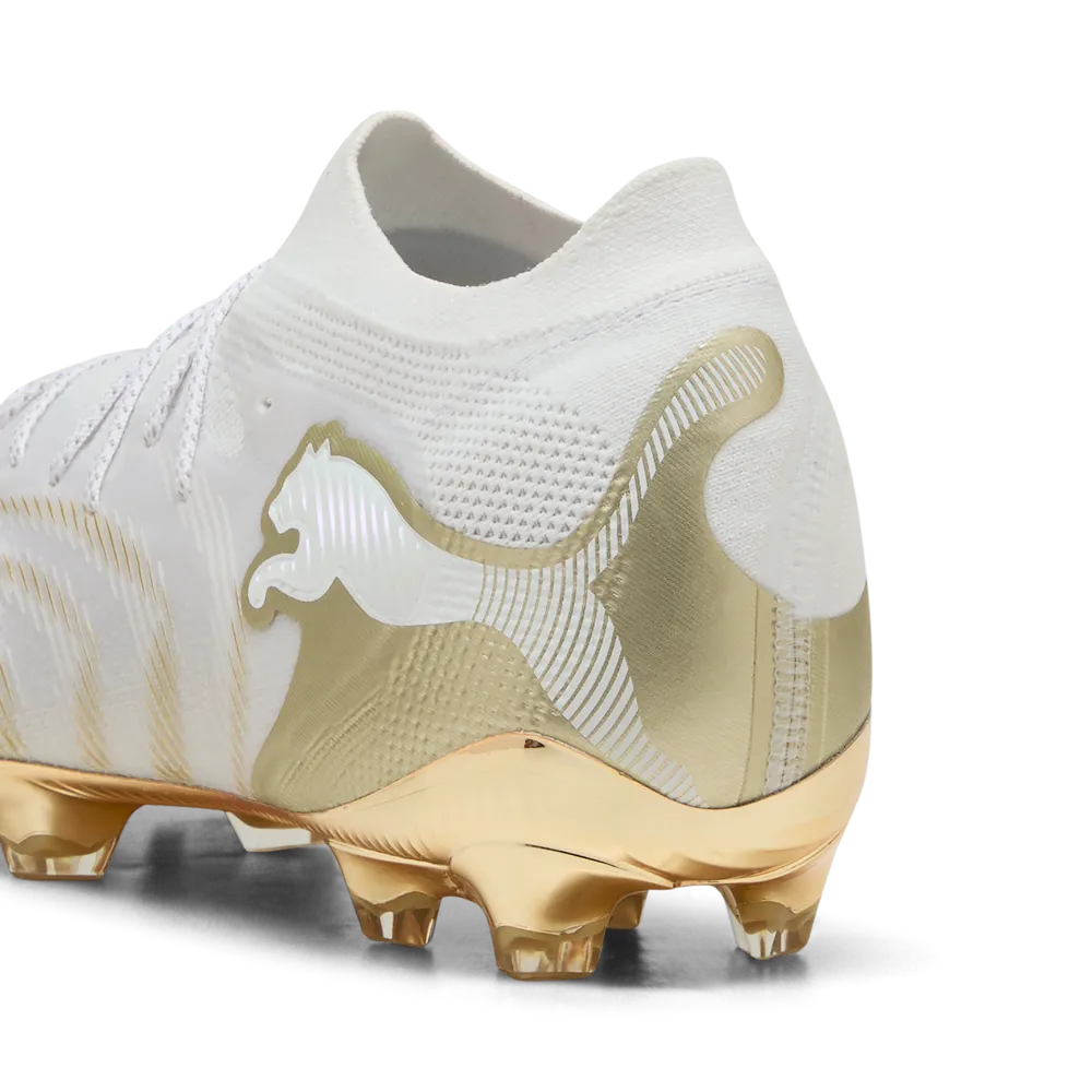 Puma FUTURE 9 ULTIMATE FG Fußballschuhe – White Metallic Gold/Black