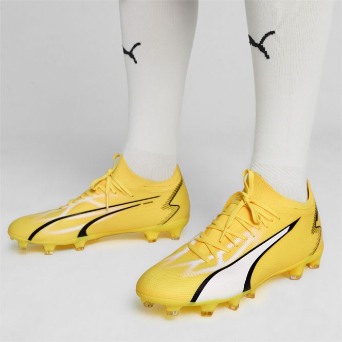 Puma ULTRA MATCH FG/AG Fussballschuh - yellow white black Puma ULTRA MATCH FG/AG Fussballschuh - yellow white black