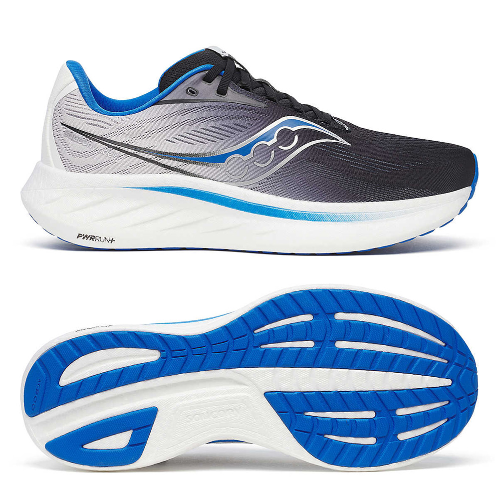 saucony Ride 18 Herren Neutral Laufschuh - Black | Skydiver