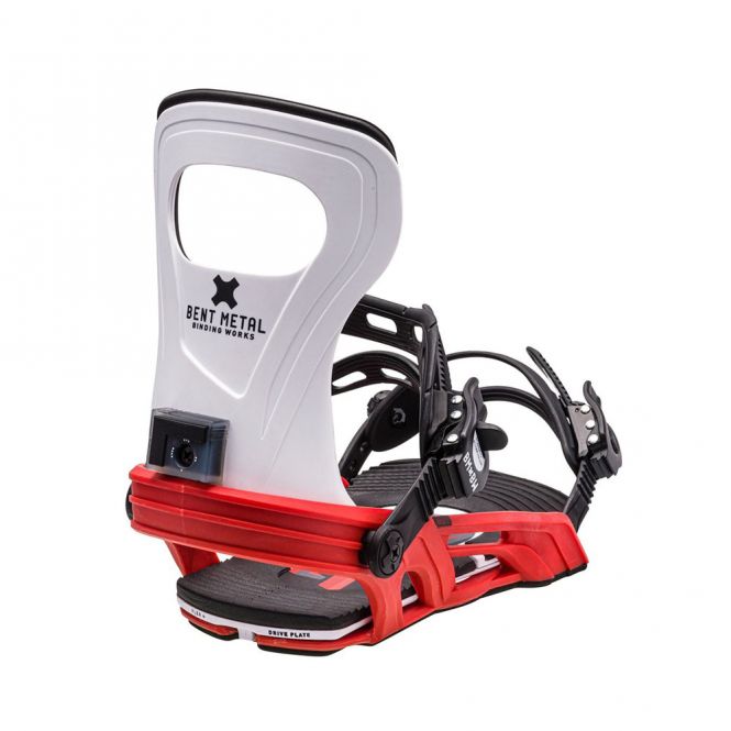 BENT x METAL Bolt Snowboard Bindung - white, red