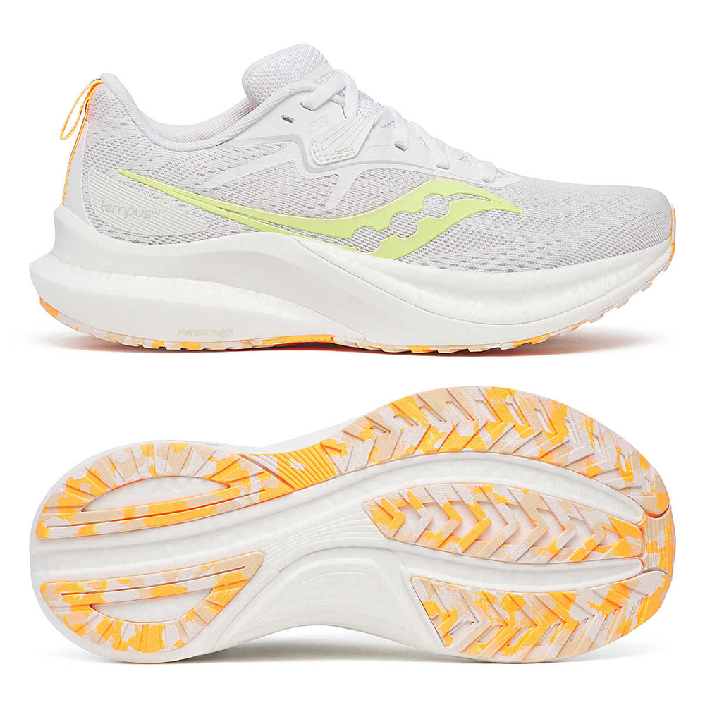saucony Tempus 2 Damen Stabilität Laufschuh - White | Sunny