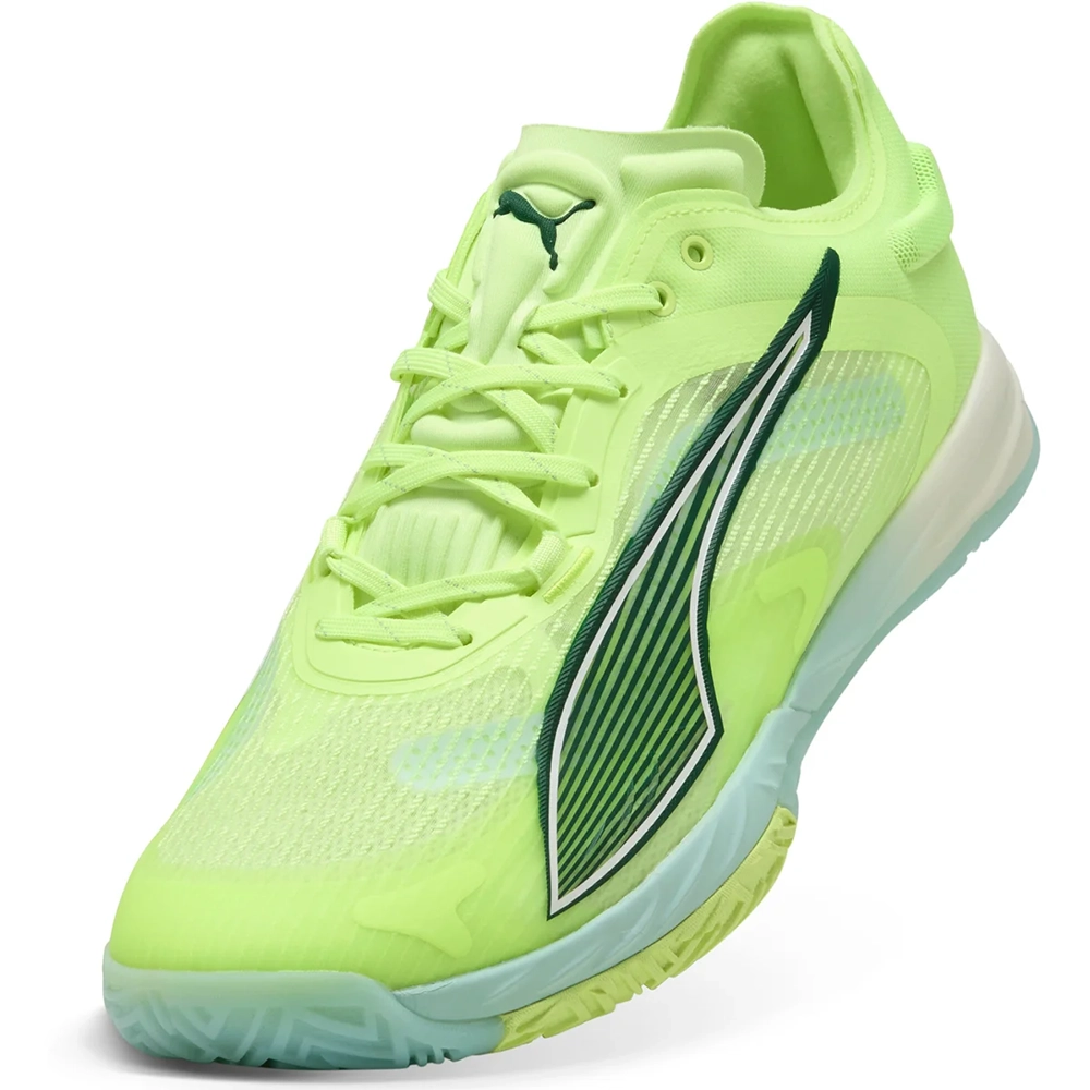 PUMA Accelerate NITRO™ SQD 4 Hallenschuhe – Light Green/White/Silver