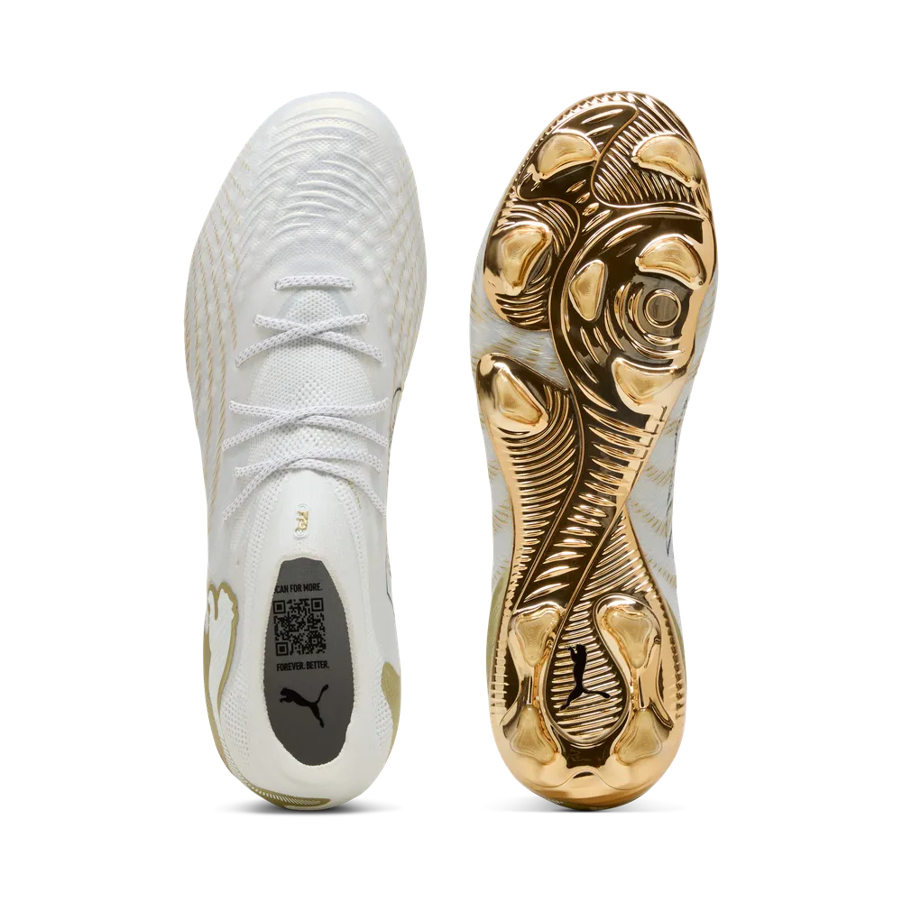 Puma FUTURE 9 ULTIMATE FG Fußballschuhe – White Metallic Gold/Black