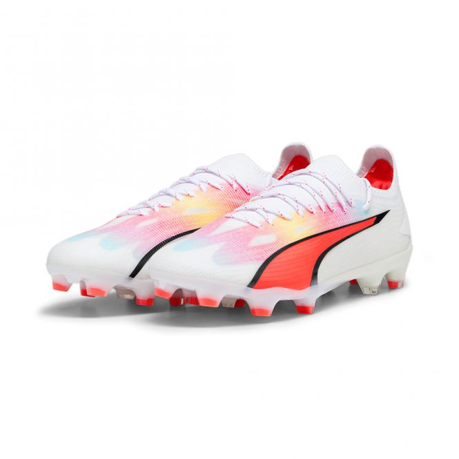 Puma ULTRA ULTIMATE FG/AG Fussballschuh - white black fire red