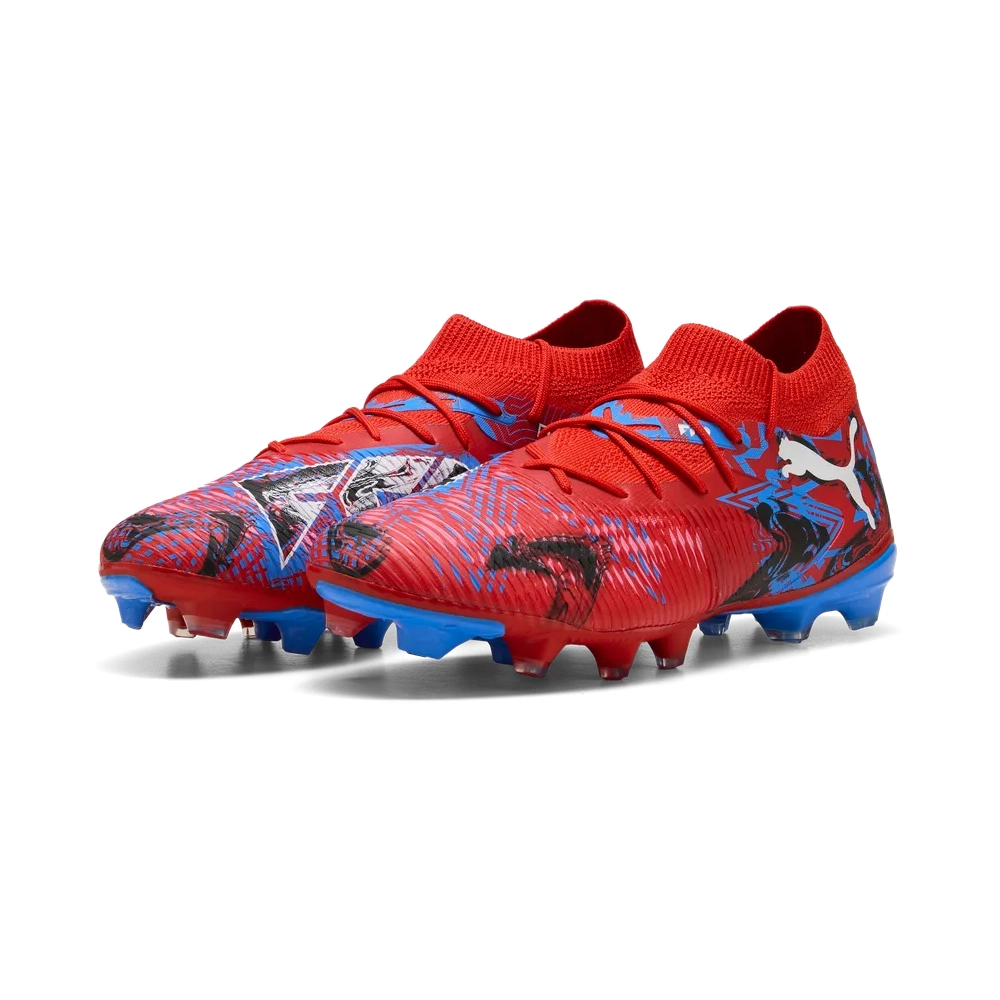 Puma FUTURE 8 MATCH PLAYMAKERS FG/AG Fußballschuhe Unisex – Red/Black/Ultra Blue/Pink