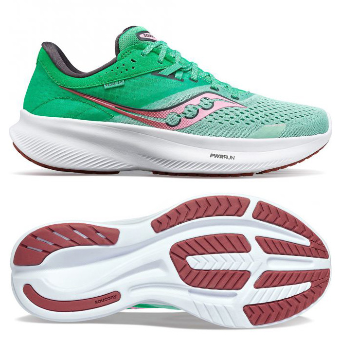 saucony Ride 16 Damen neutral Laufschuh - sprig/peony