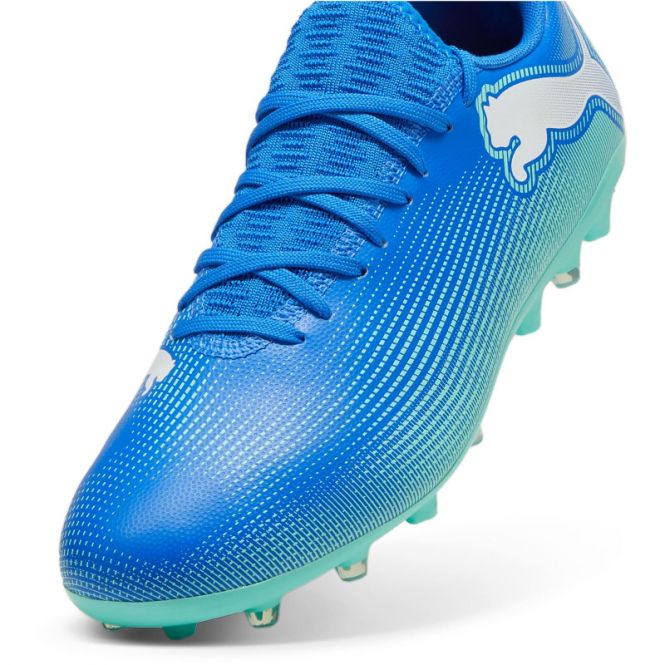 Puma FUTURE 7 PLAY MG Rasen + Kunstrasenschuh - Bluemazing White-Electric Peppermint