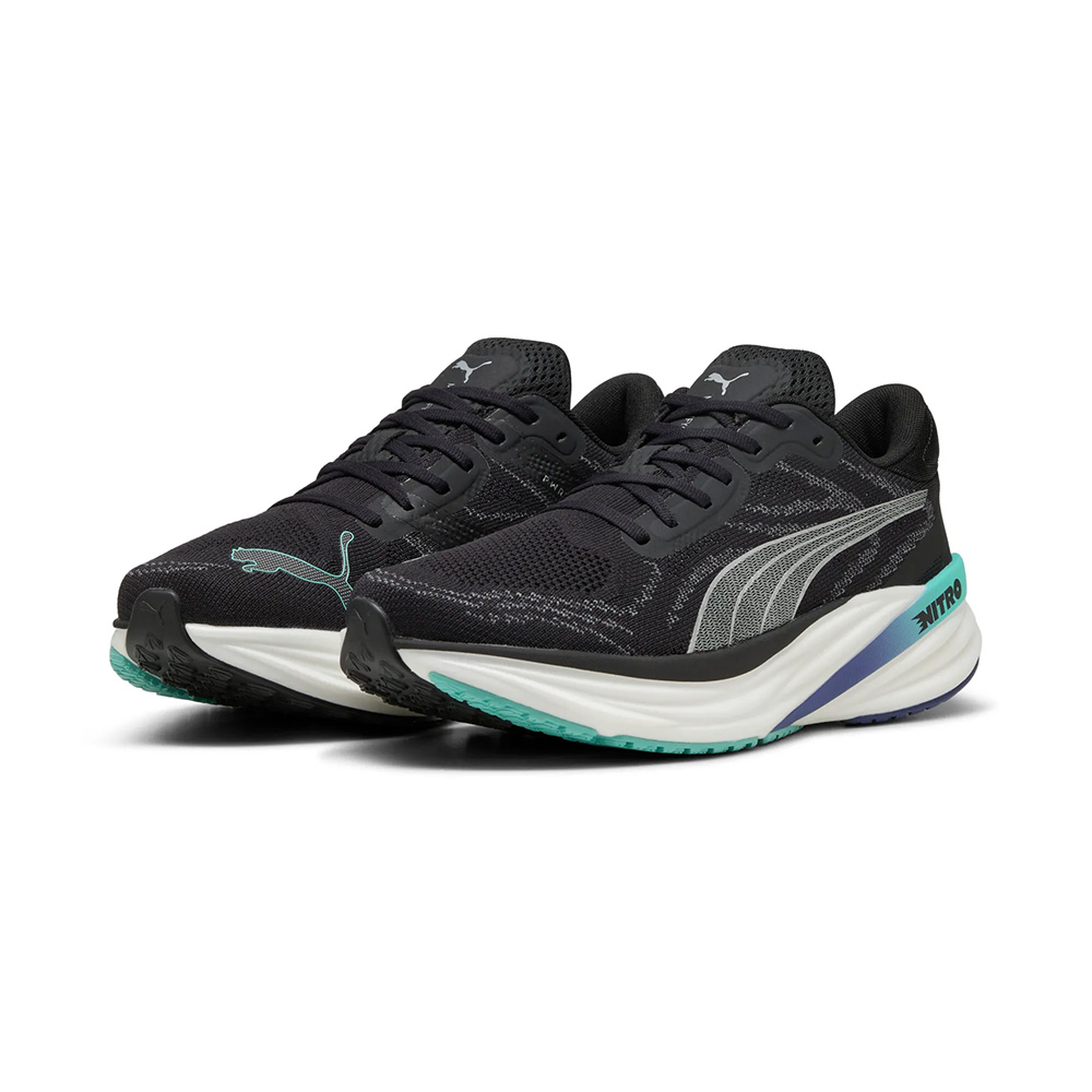 Puma Magnify NITRO™ 2 Laufschuhe für Herren - Black-Aquatic-Blue