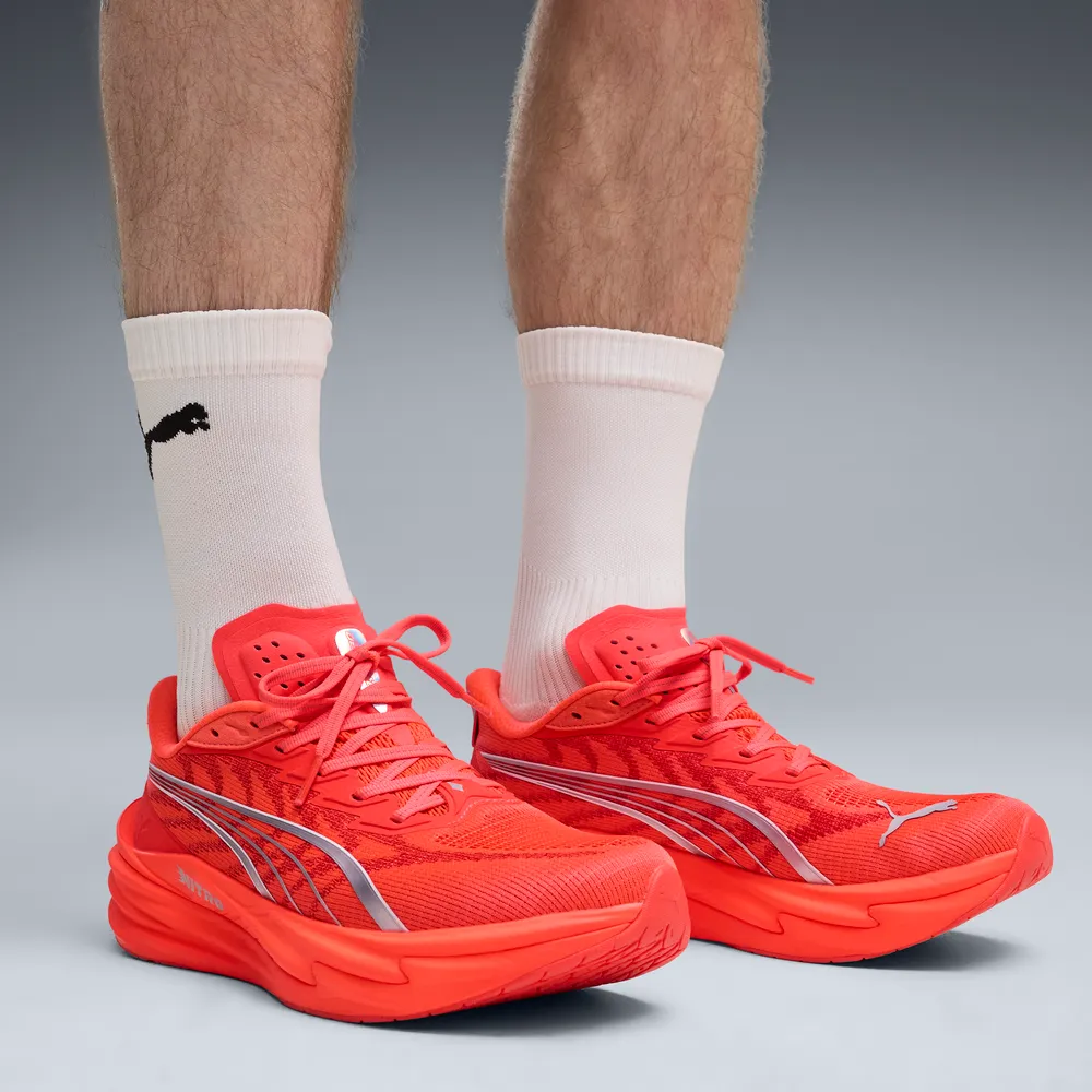Puma Deviate NITRO™ 4 Laufschuhe für Herren – Ultra Red/Silver 