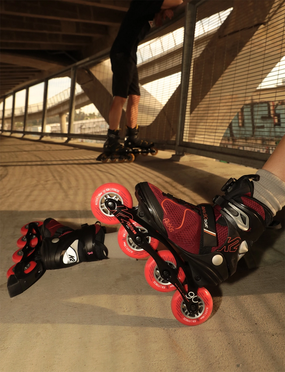 K2 Alexis 90 BOA Damen Inline Skate - burgandy/orange