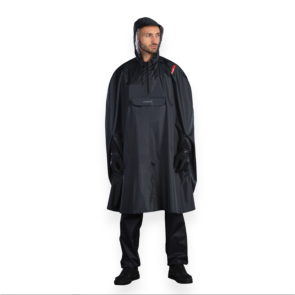 chiba Regenponcho - Schwarz