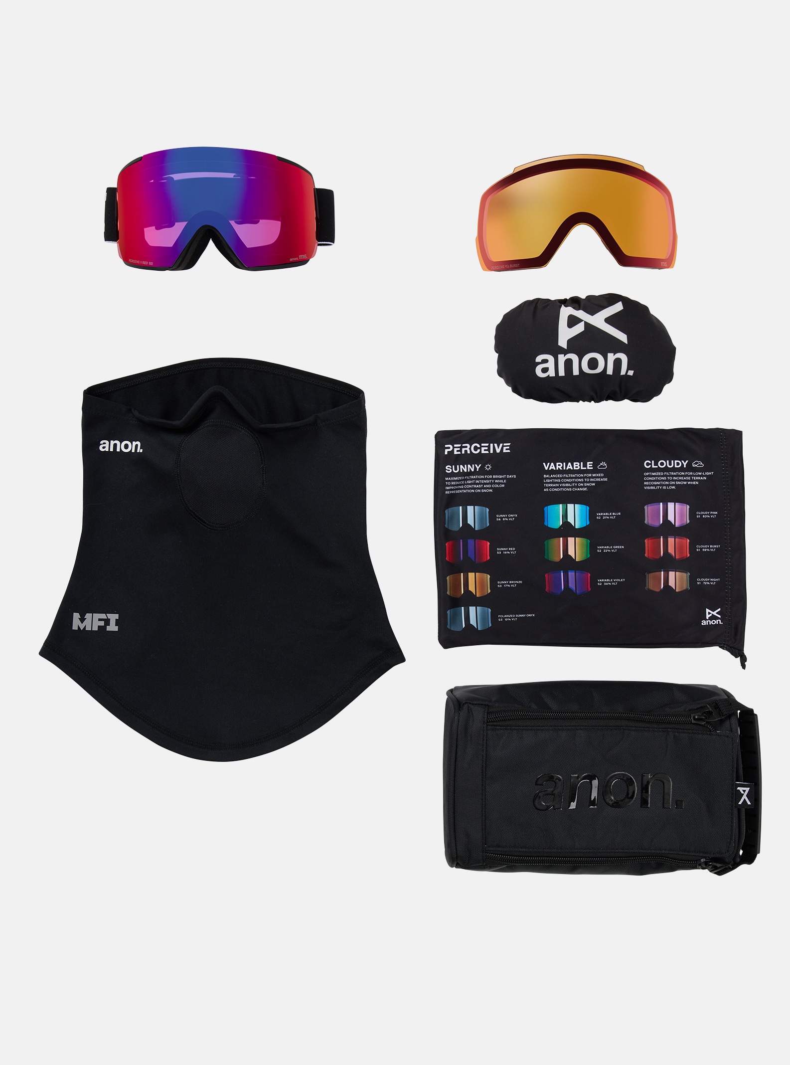 ANON M5 Goggles Skibrille + Bonus Lens + MFI® Face Mask ANON M5 Goggles Skibrille + Bonus Lens + MFI® Face Mask