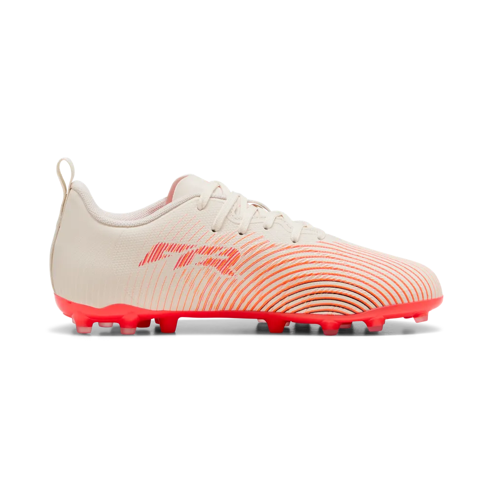 Puma FUTURE 9 PLAY MG Fußballschuhe Kinder – Sugared Almond / White Ultra Red / Black