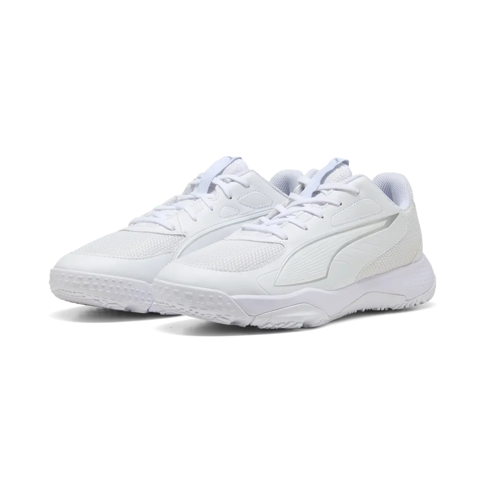 PUMA Accelerate Jr 4 White/Silver - Handballschuhe Kinder