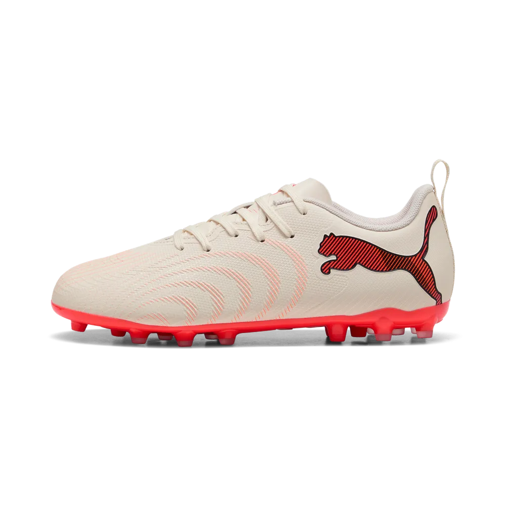 Puma FUTURE 9 PLAY MG Fußballschuhe Kinder – Sugared Almond / White Ultra Red / Black