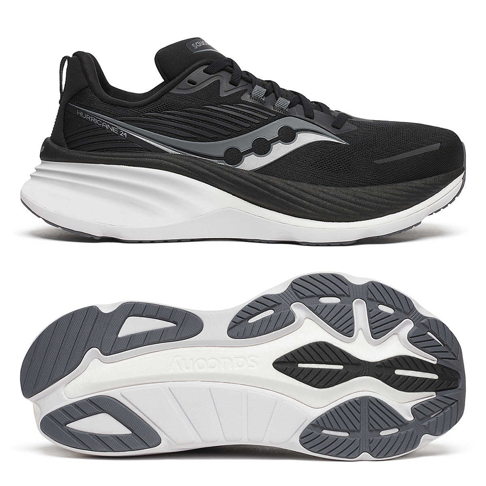saucony Hurricane 24 Herren Stabilität- Laufschuh - Black | Carbon