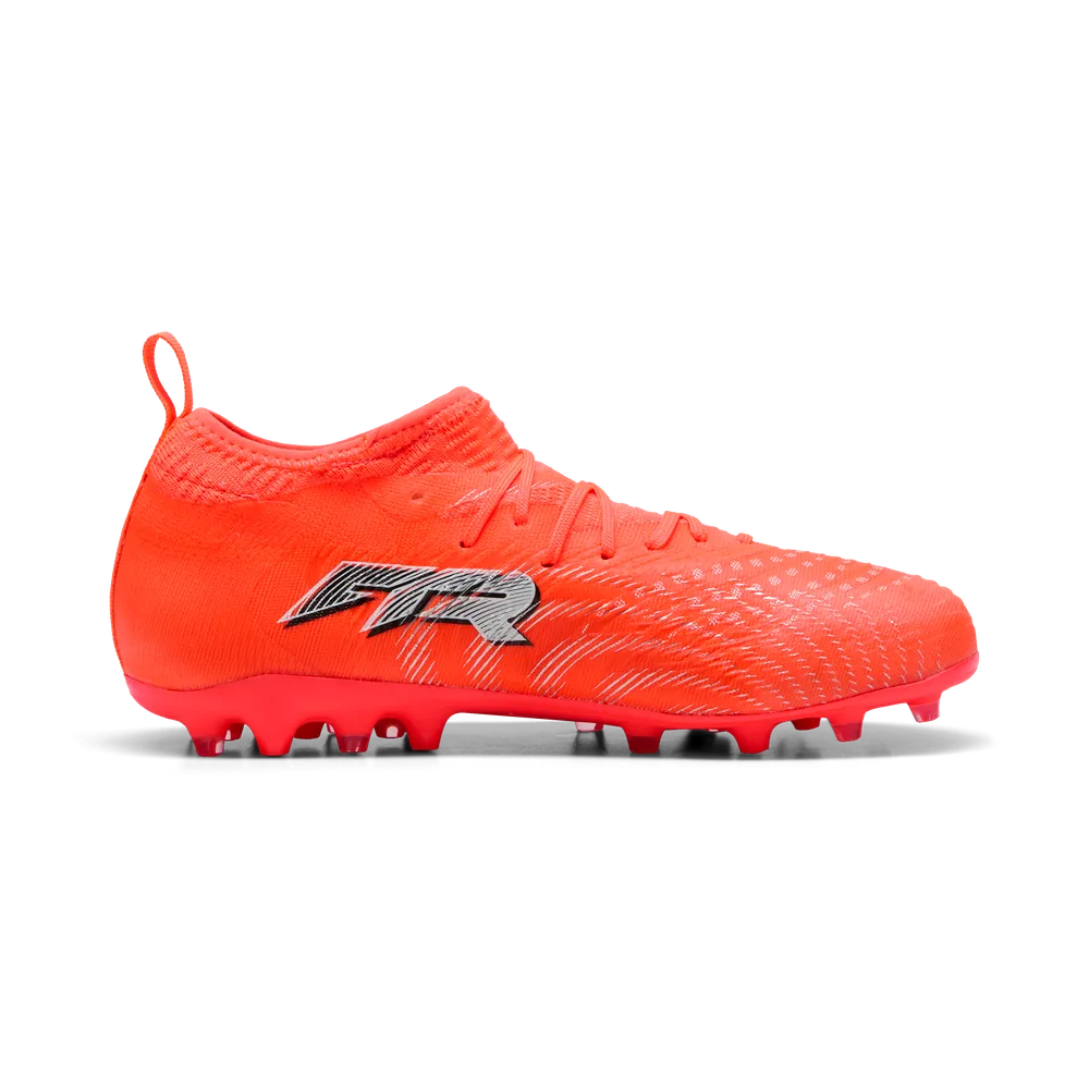 Puma FUTURE 9 MATCH MG Jr Fußballschuhe Kinder – Glowing Red/White/Black/Sliver