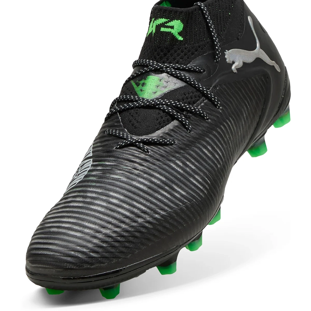 Puma FUTURE 8 ULTIMATE AG Fußballschuhe – Black Silver/Fluo Green