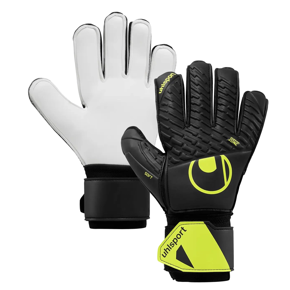 Uhlsport FM Soft Flex Frame Kinder Torwarthandschuh – schwarz/fluo gelb