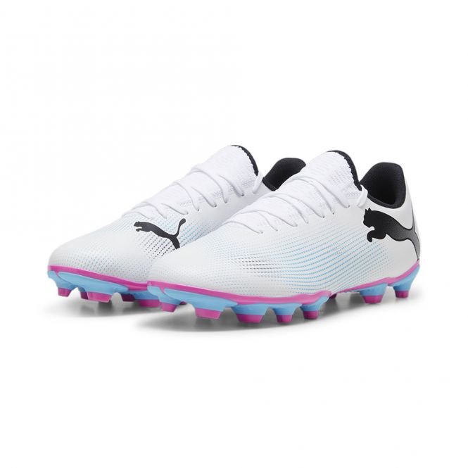 Puma FUTURE 7 PLAY FG/AG Fussballschuh - white poison pink Puma FUTURE 7 PLAY FG/AG Fussballschuh - white poison pink